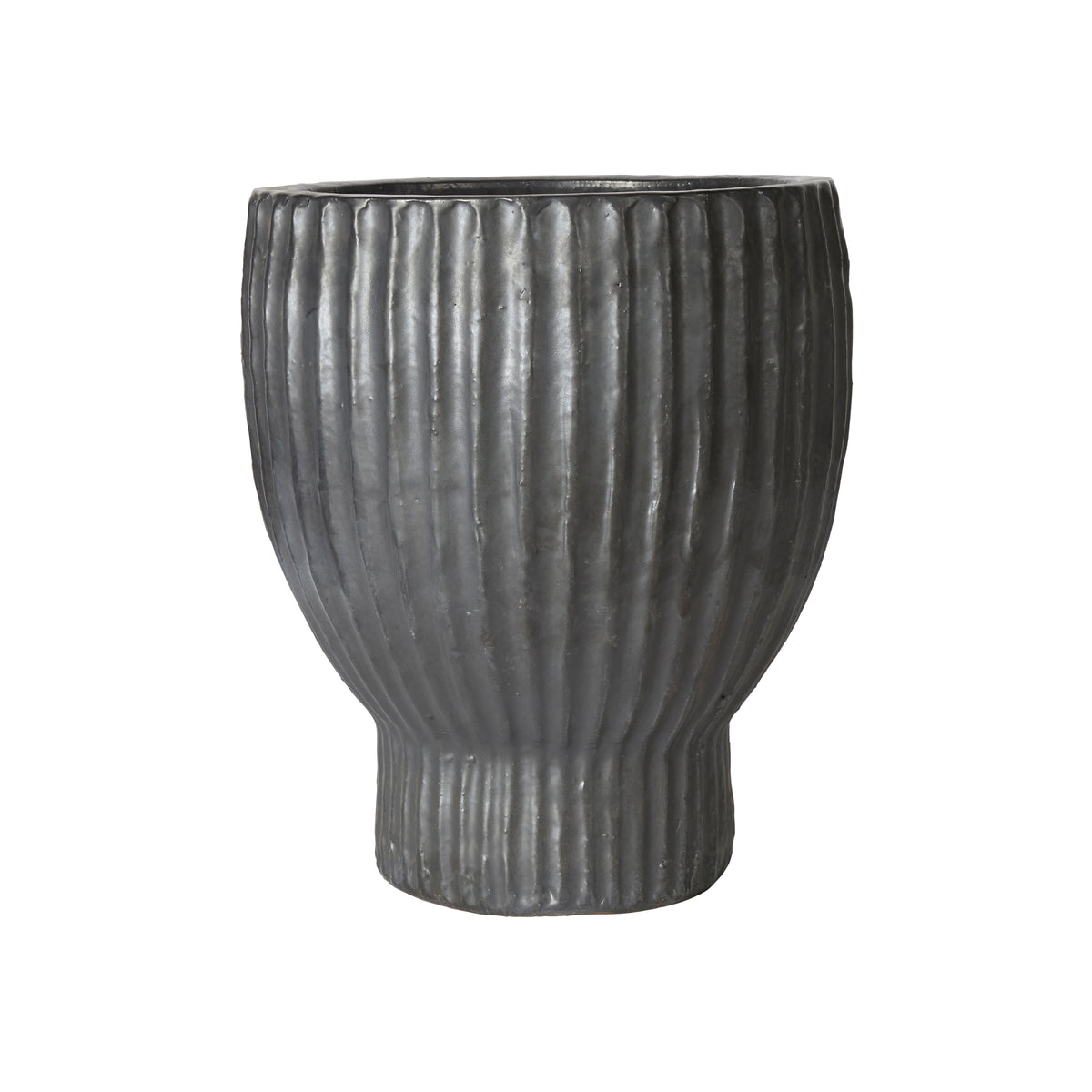 Modern black stone garden pots – FEDORA planters from North Home