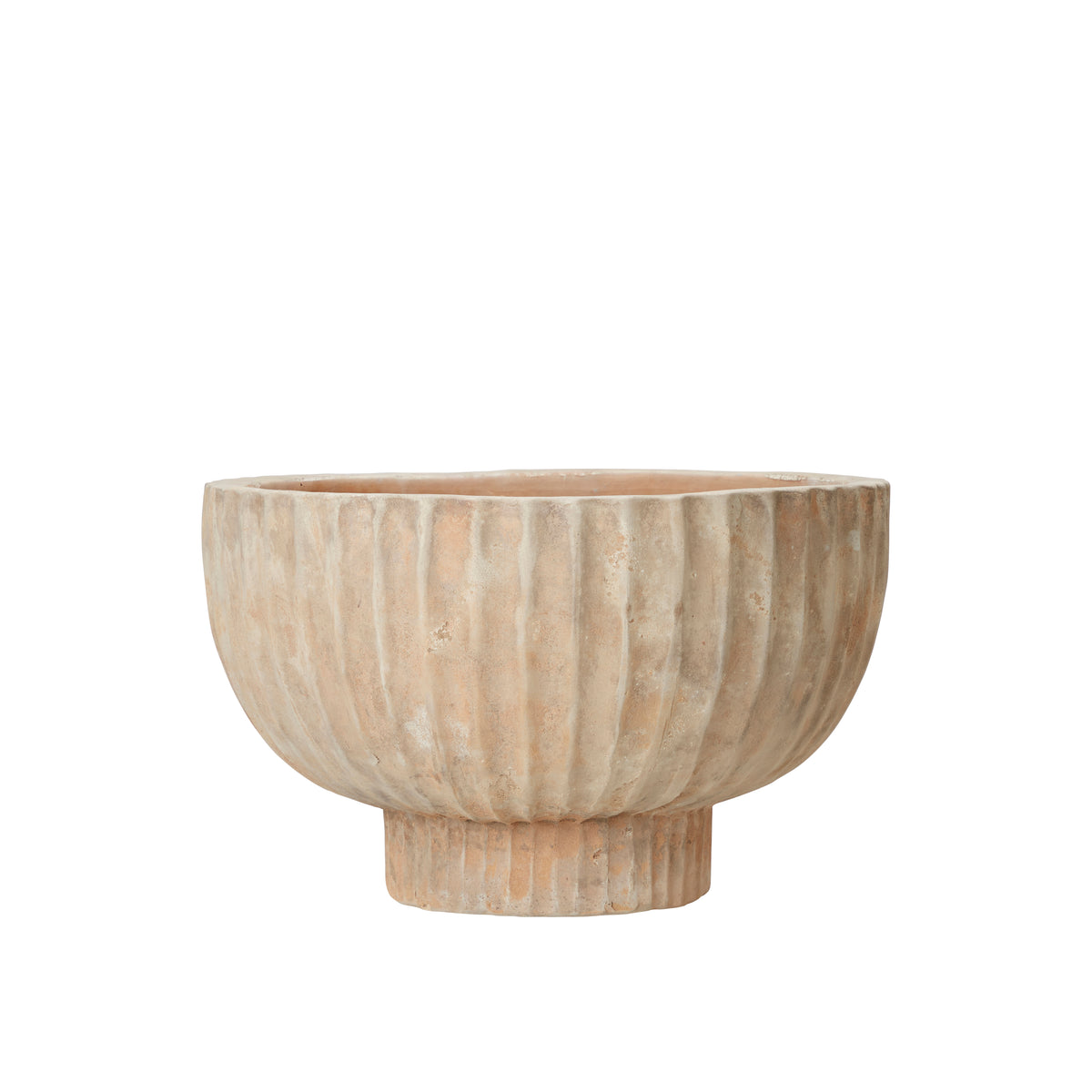 Outdoor Shallow Planter Set – Antique Terracotta Fedora by Wikholmform (Large 65x39cm, Medium 53x32cm, Small 41x25cm)