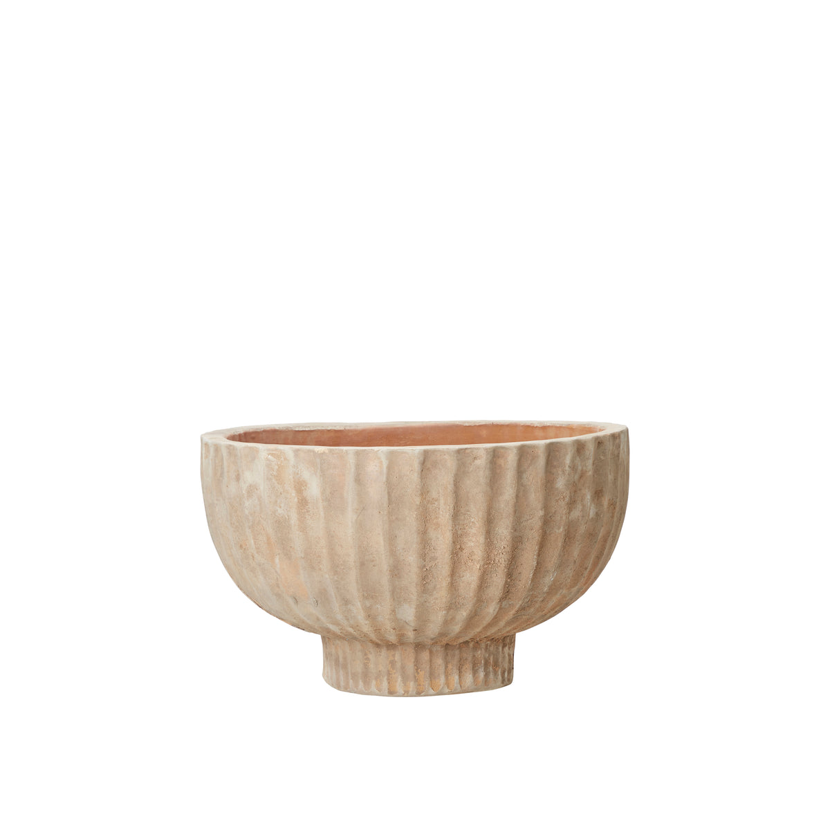 Outdoor Shallow Planter Set – Antique Terracotta Fedora by Wikholmform (Large 65x39cm, Medium 53x32cm, Small 41x25cm)