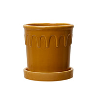 Set of 2 beige indoor planters in soft matte finish