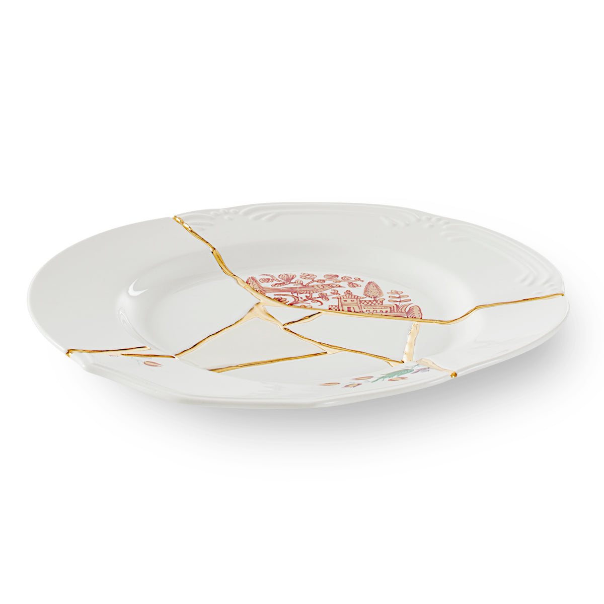Seletti Kintsugi Dinner Plate - Handmade Porcelain with 24K Gold Accents