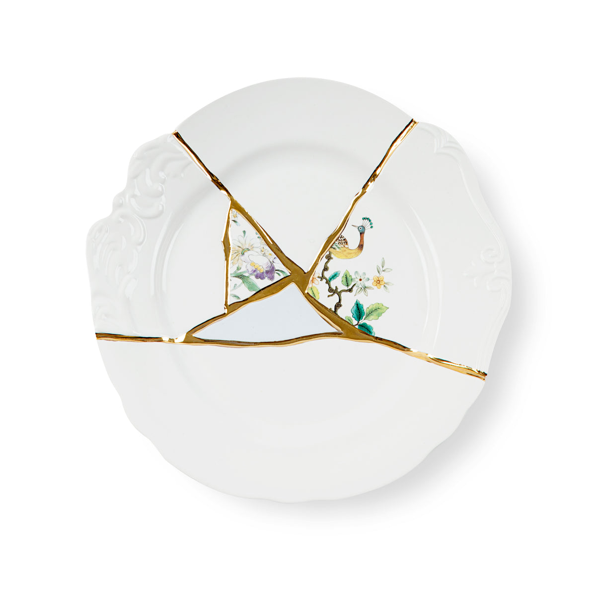 Seletti Kintsugi Dinner Plate - Handmade Porcelain with 24K Gold Accents