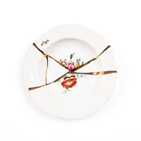 Seletti Kintsugi Pasta Soup Plate - Porcelain with 24K Gold Detailing
