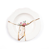 Seletti Kintsugi Pasta Soup Plate - Porcelain with 24K Gold Detailing