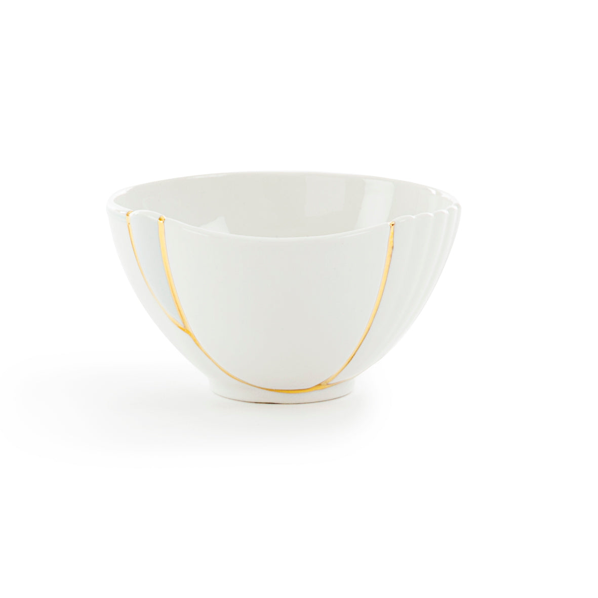 Seletti Kintsugi Small Fruit Bowl - Handmade Porcelain with 24K Gold Detailing