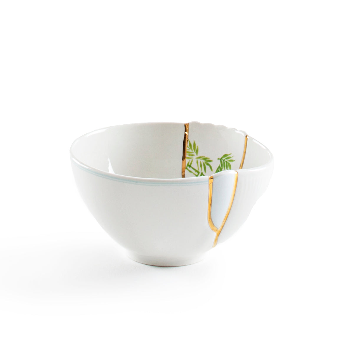 Seletti Kintsugi Small Fruit Bowl - Handmade Porcelain with 24K Gold Detailing