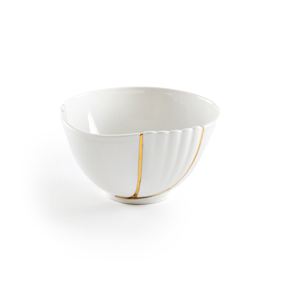 Seletti Kintsugi Small Fruit Bowl - Handmade Porcelain with 24K Gold Detailing