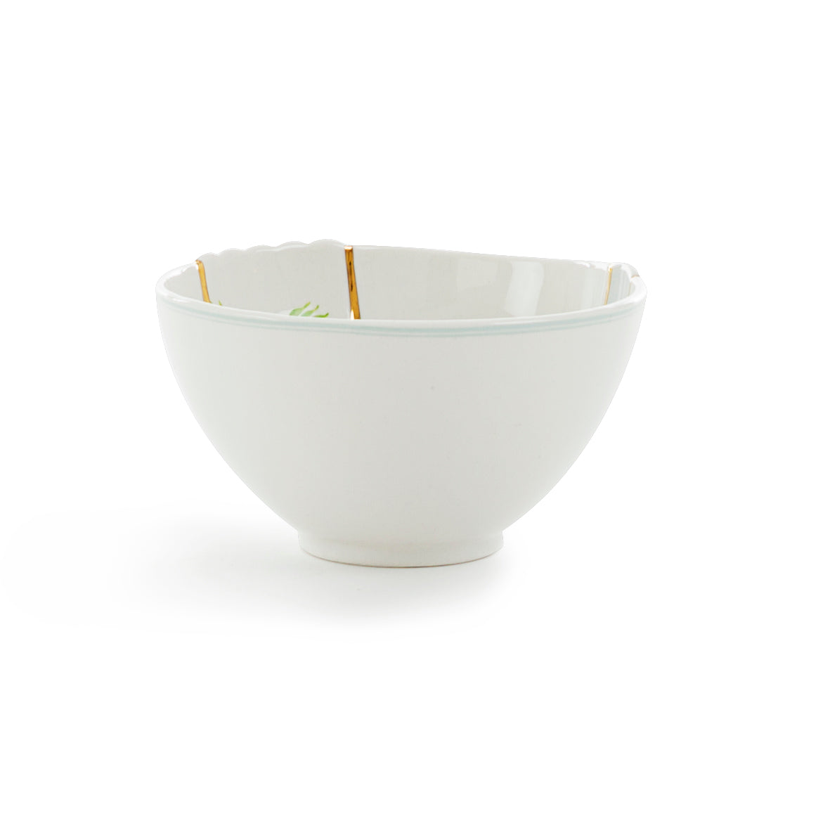 Seletti Kintsugi Small Fruit Bowl - Handmade Porcelain with 24K Gold Detailing