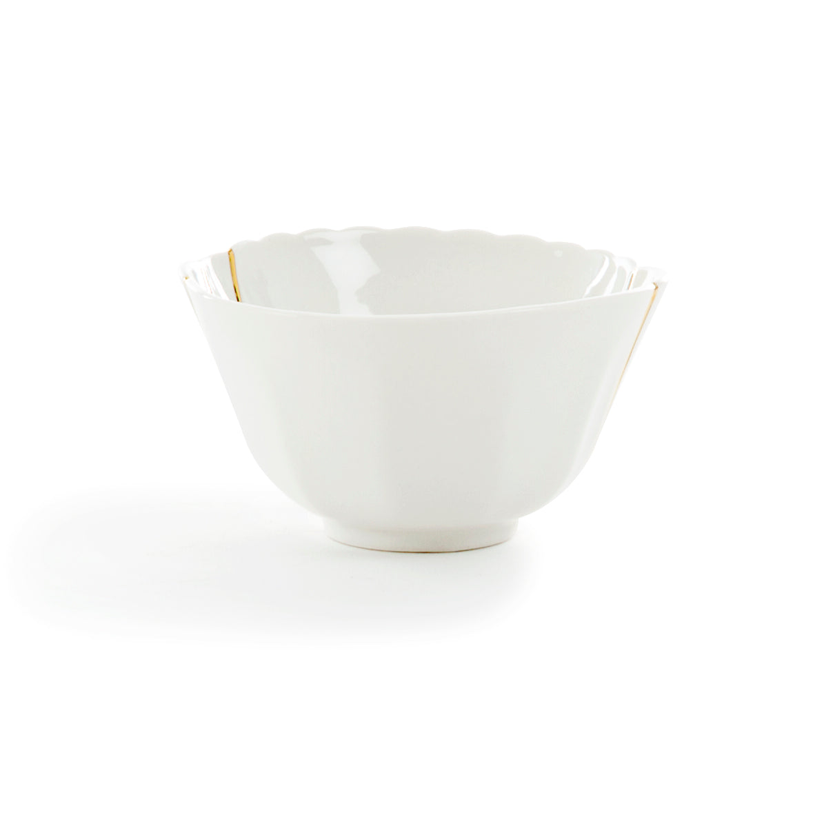 Seletti Kintsugi Small Fruit Bowl - Handmade Porcelain with 24K Gold Detailing