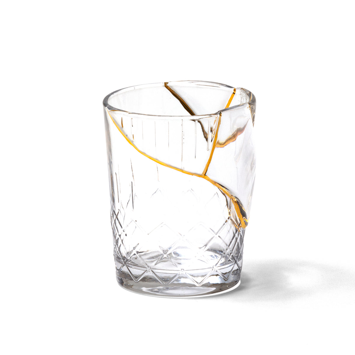 Seletti Kintsugi Water Glass - Artisan Glass with 24K Gold Detailing (Multiple Designs)