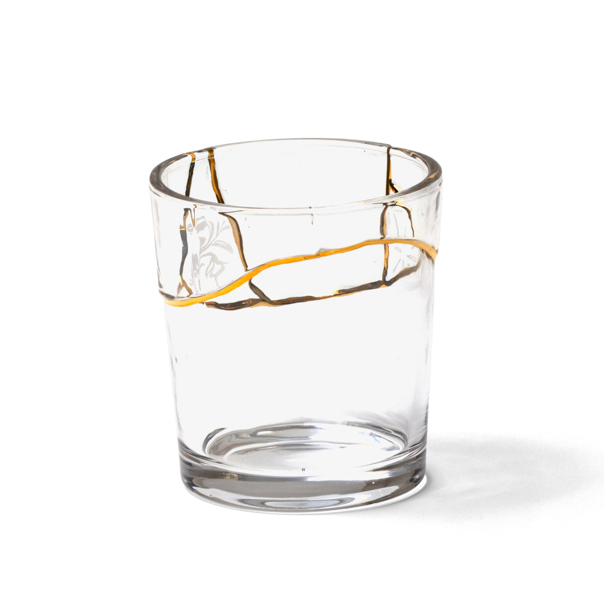 Seletti Kintsugi Water Glass - Artisan Glass with 24K Gold Detailing (Multiple Designs)