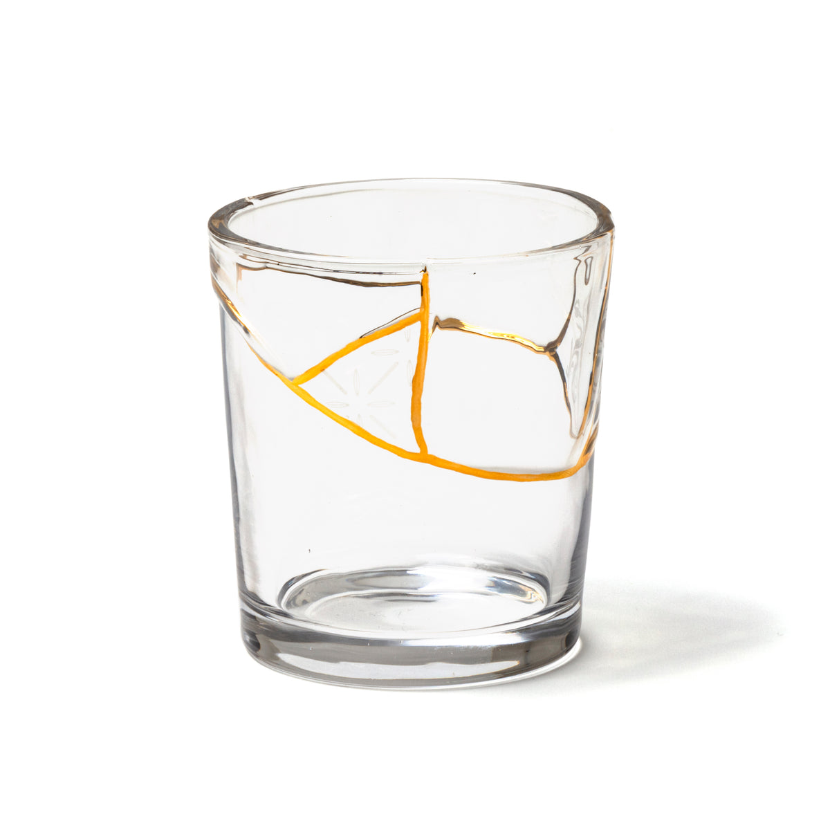 Seletti Kintsugi Water Glass - Artisan Glass with 24K Gold Detailing (Multiple Designs)