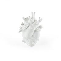 Seletti Love In Bloom White Porcelain Heart Vase - Anatomical Heart Design