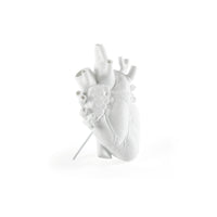 Seletti Love In Bloom White Porcelain Heart Vase - Anatomical Heart Design