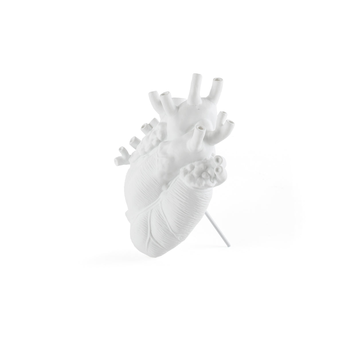 Seletti Love In Bloom White Porcelain Heart Vase - Anatomical Heart Design
