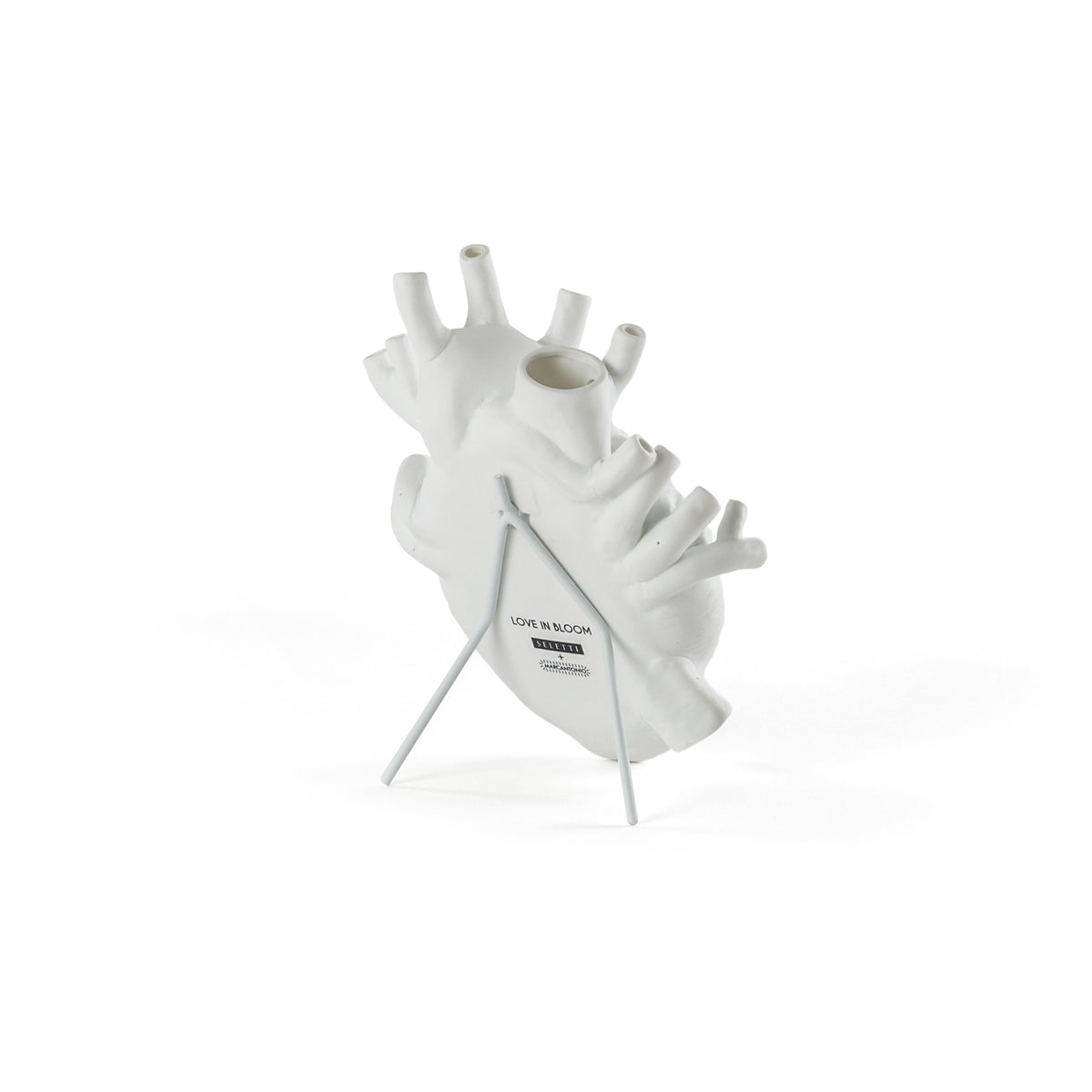 Seletti Love In Bloom White Porcelain Heart Vase - Anatomical Heart Design
