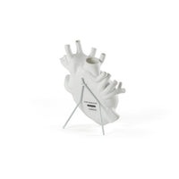 Seletti Love In Bloom White Porcelain Heart Vase - Anatomical Heart Design