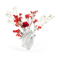 Seletti Love In Bloom White Porcelain Heart Vase - Anatomical Heart Design