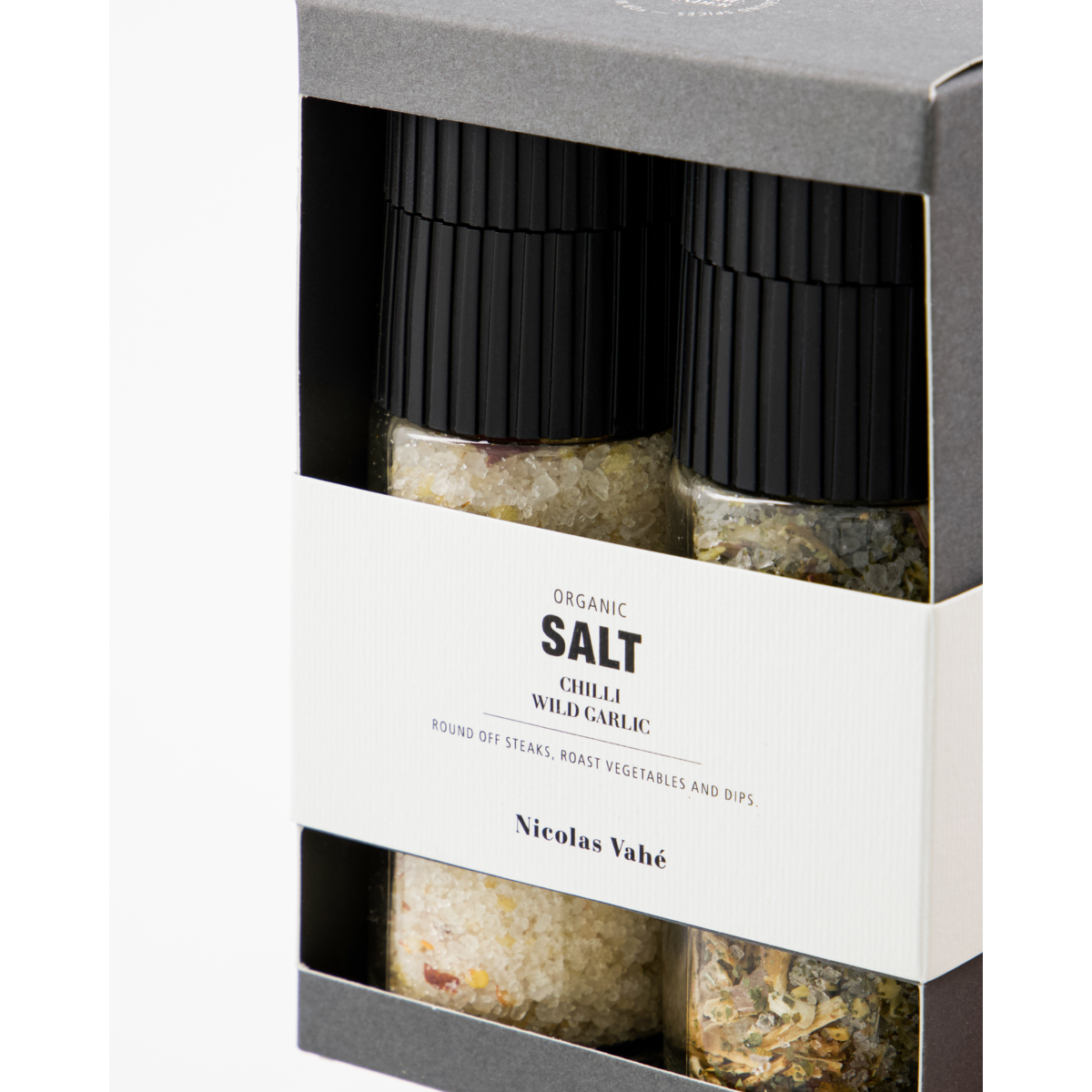 Organic Chilli Salt & Wild Garlic Salt Gift Box by Nicolas Vahé