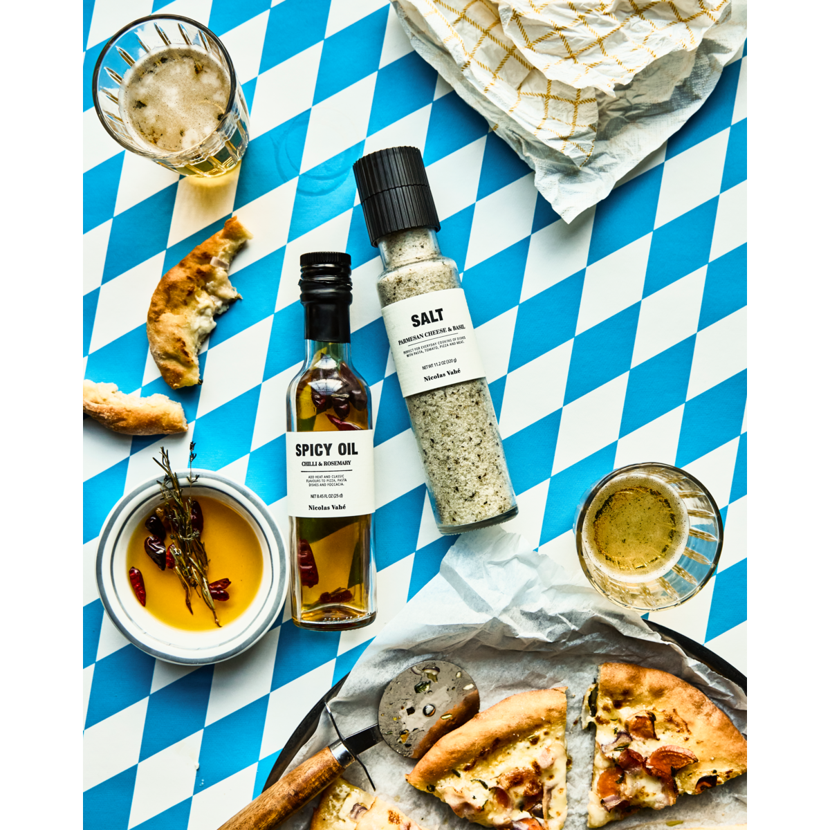 Nicolas Vahé Pizza Gift Box - Pizza Kit with Seasoning & Infused Olive Oil