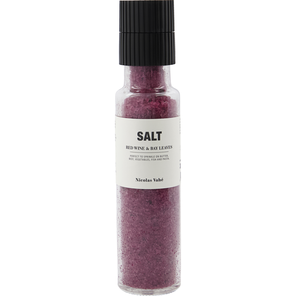 Red Wine & Bay Leaf Salt Grinder by Nicolas Vahé (340g)