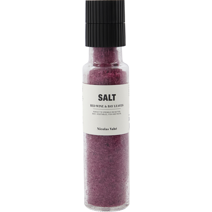 Red Wine & Bay Leaf Salt Grinder by Nicolas Vahé (340g)