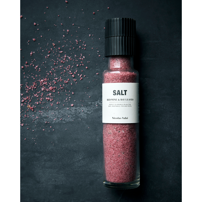 Red Wine & Bay Leaf Salt Grinder by Nicolas Vahé (340g)