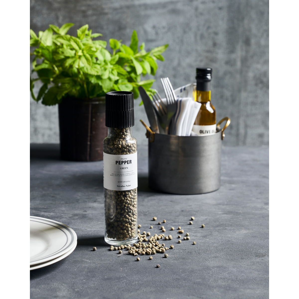 Organic Green Pepper Grinder by Nicolas Vahé (85g)