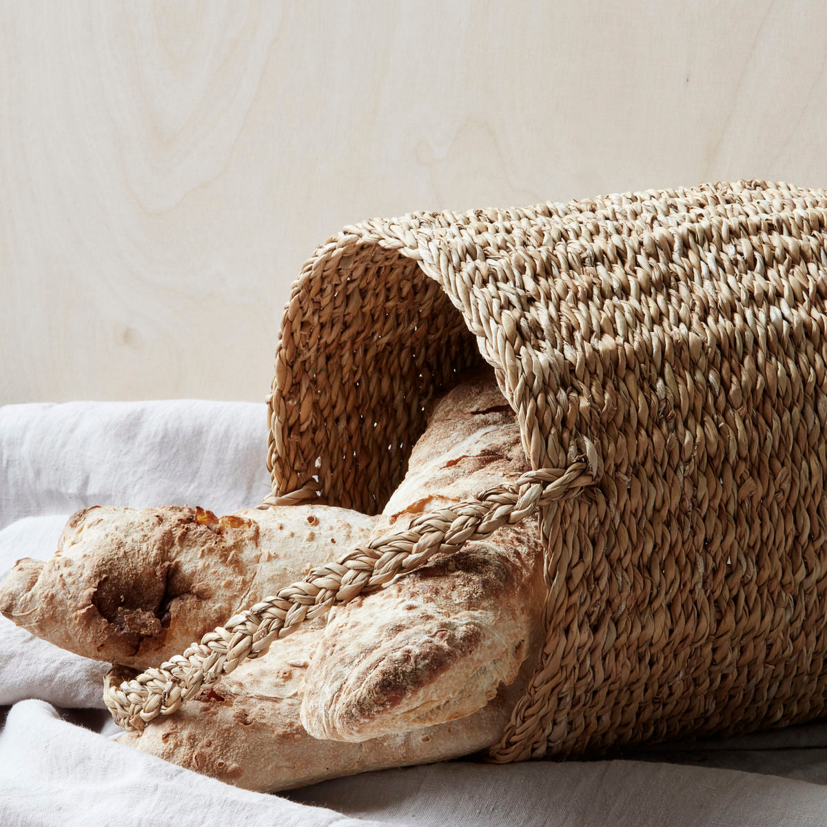 Seagrass Basket with Handle, Natural Use with Handle by Nicolas Vahe