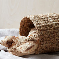 Seagrass Basket with Handle, Natural Use with Handle by Nicolas Vahe