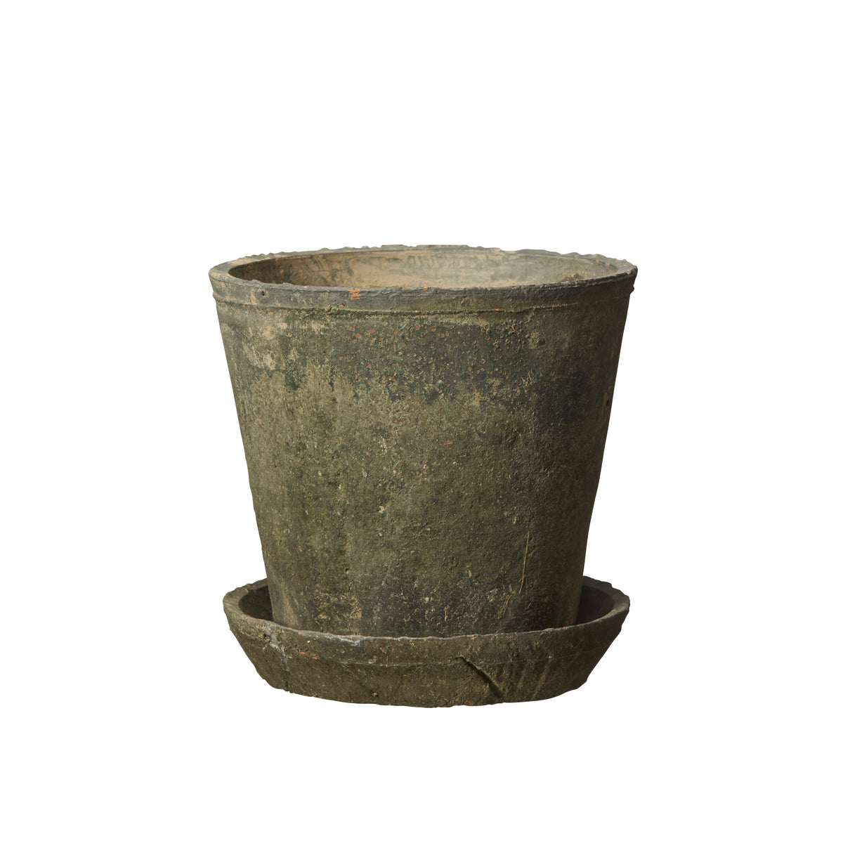 Grey Melange Ceramic Pots with Saucers – Alison by Wikholmform (Large 25x23cm, Medium 20x20cm, Small 16x17cm) in Grey Melange
