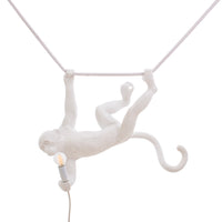 Seletti Monkey Lamp Collection - Black Monkey Lamp, White Monkey Lamp, Standing, Sitting, Hanging, Ceiling, and Swing