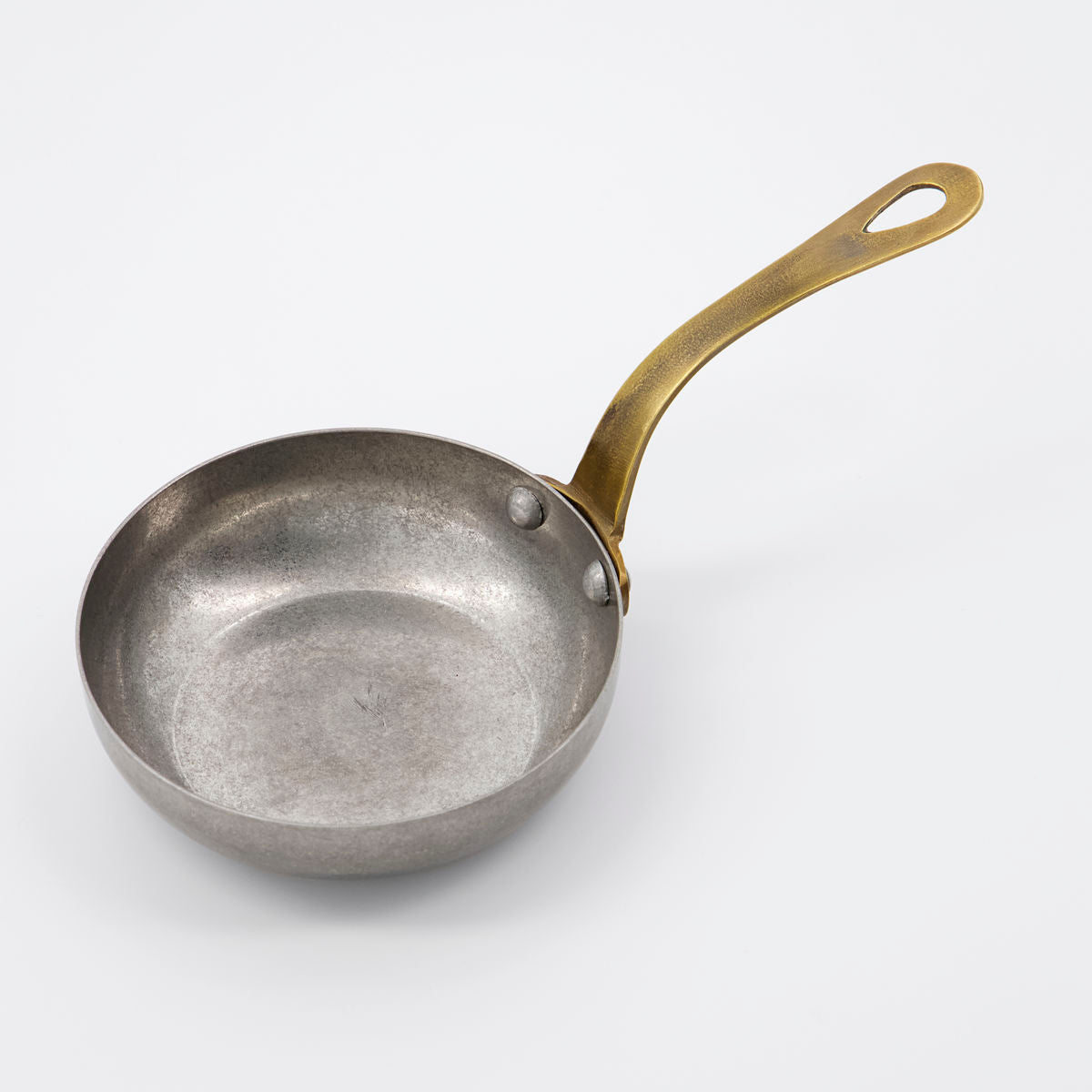 Presentation Fry Pans, Set of 2, Silver Finish with Brass Handles, by Nicolas Vahe
