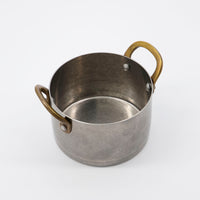 Presentation Pots Pans, Set of 2, Silver Finish with Brass Handles, by Nicolas Vahe