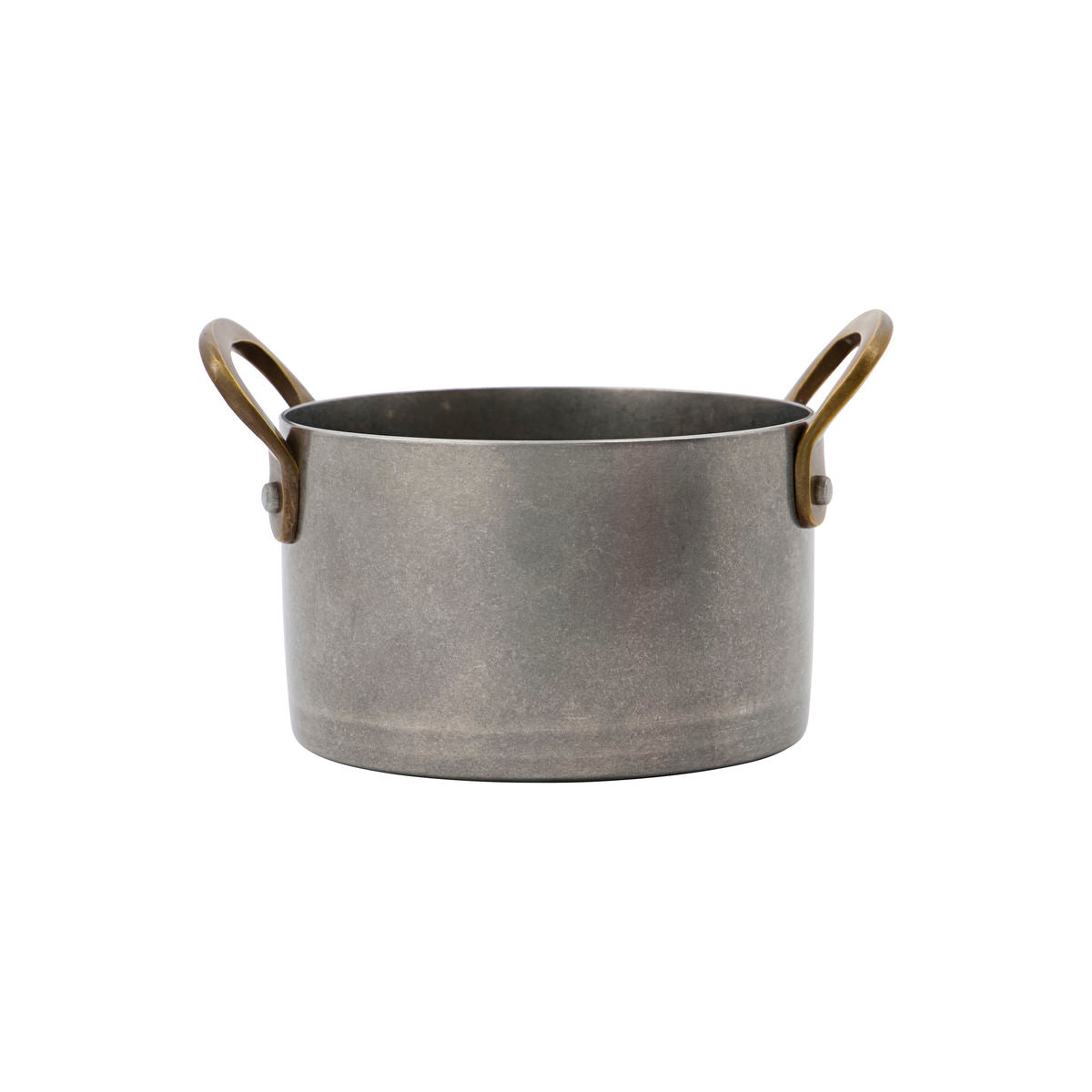 Presentation Pots Pans, Set of 2, Silver Finish with Brass Handles, by Nicolas Vahe