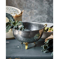 Stainless Steel Colander with Brass Accents (21cm) by Nicolas Vahé