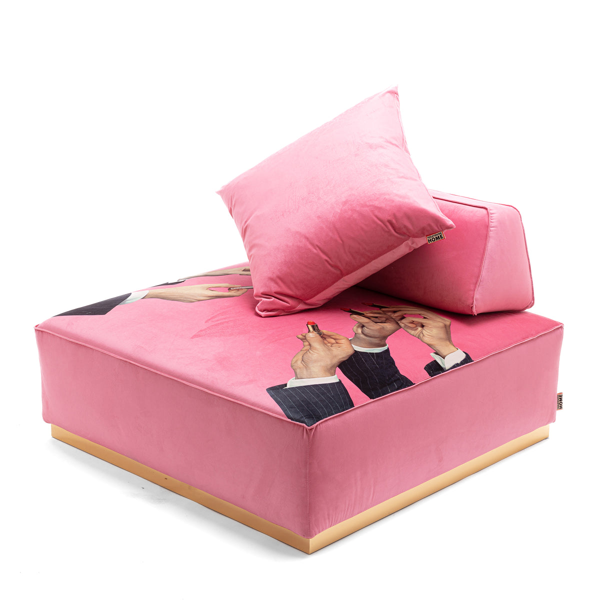 Poufs and Modular Sofa by Seletti and TOILETPAPER Home - Bold Statement Furniture with Golden Base (Multiple Designs) Modular Sofa