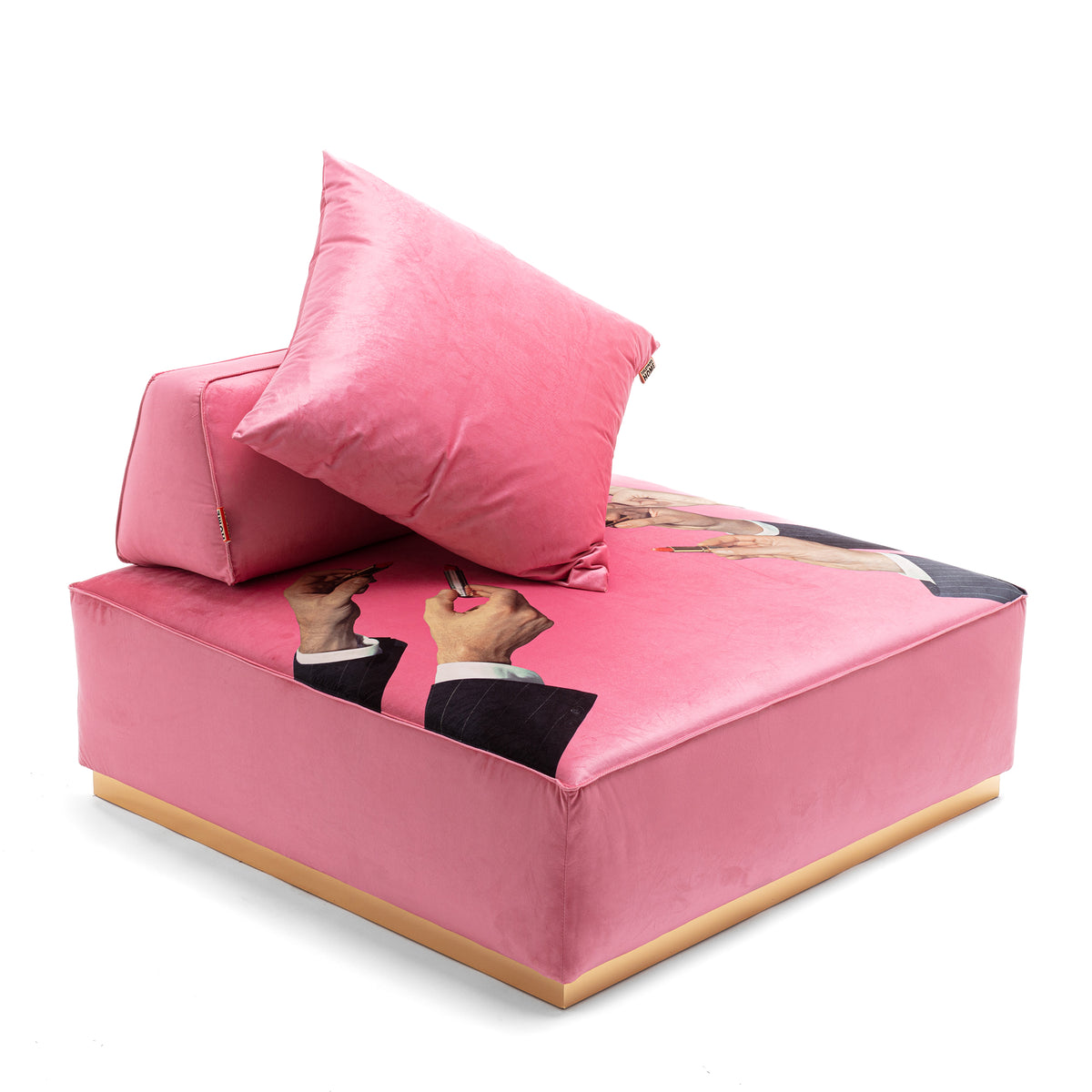 Poufs and Modular Sofa by Seletti and TOILETPAPER Home - Bold Statement Furniture with Golden Base (Multiple Designs) Modular Sofa