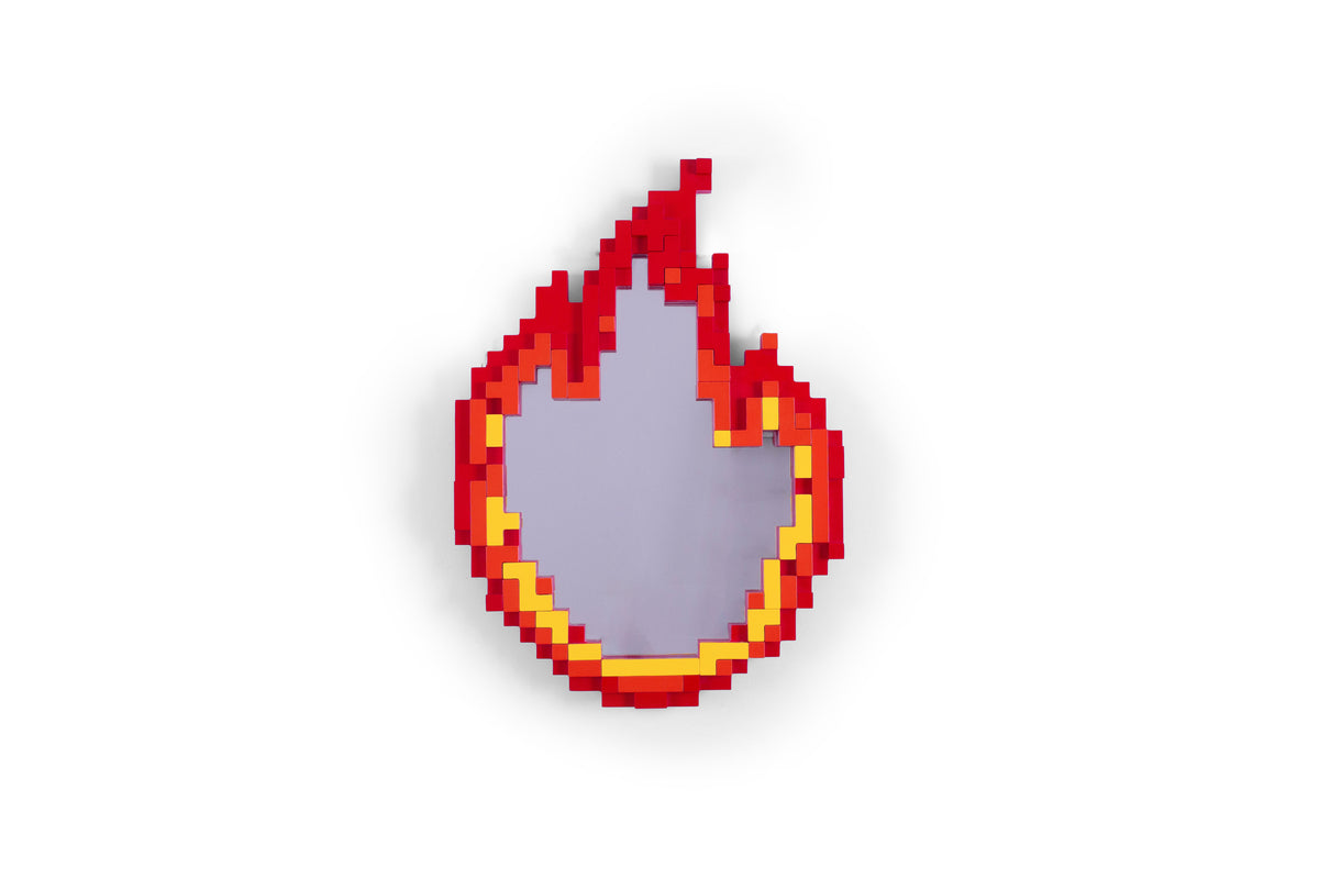 Seletti Pixel Mirror - Flame | Pixel Art-Inspired Wall Mirror