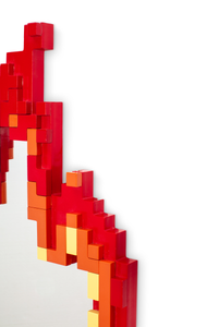 Seletti Pixel Mirror - Flame | Pixel Art-Inspired Wall Mirror