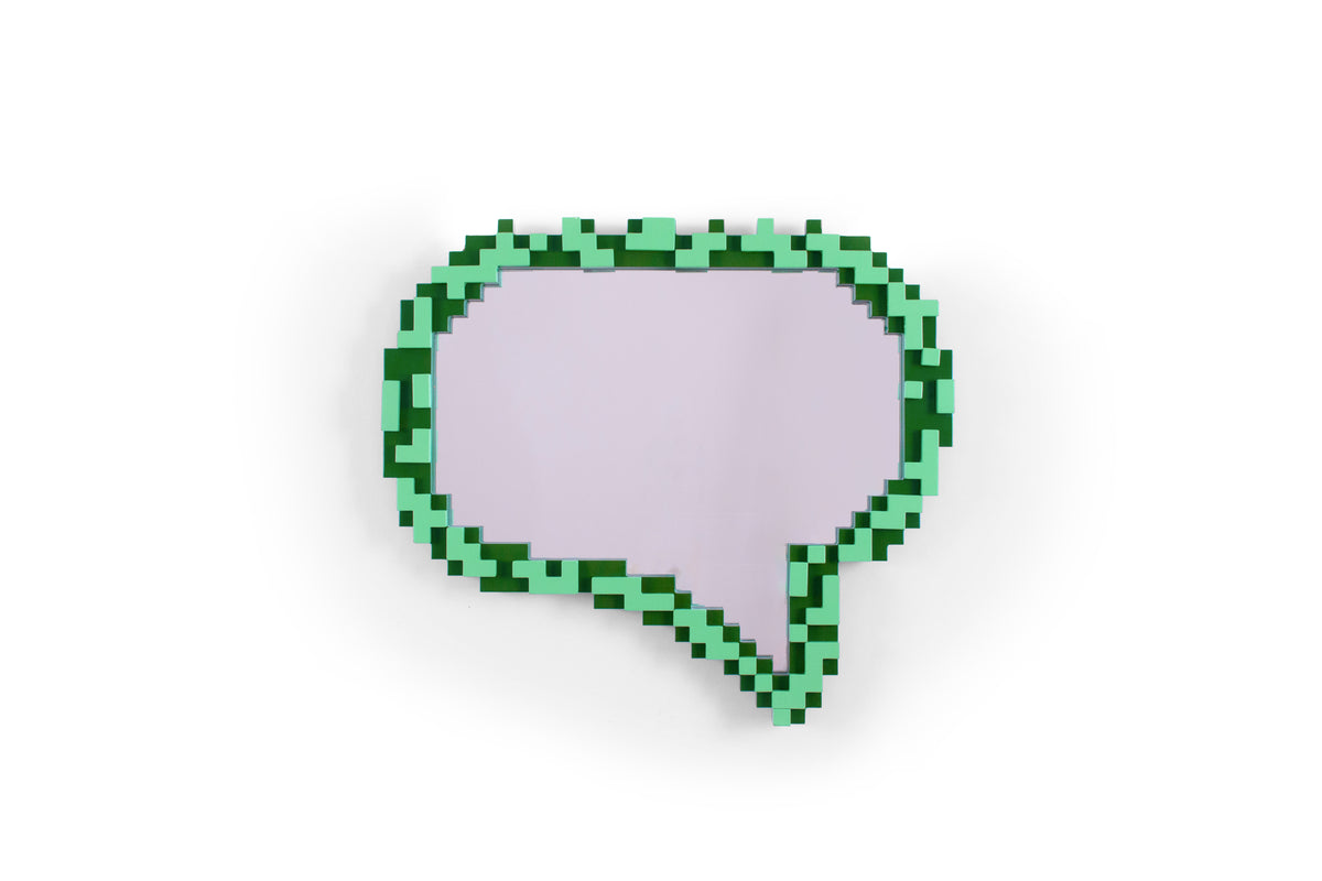 Seletti Pixel Mirror - Message | Fun Pop-Art Gaming Wall Mirror