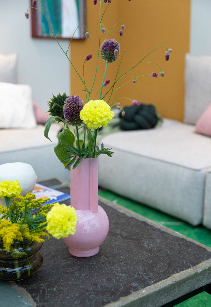 Glass Vase Flamingo Pink by HKLIVING