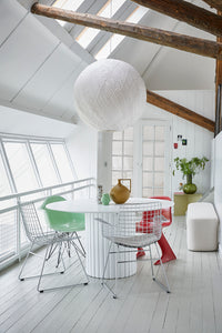 White Round, Pillar Dining Table, Sungkai Wood by HKLIVING, 140cm diameter, Handmade
