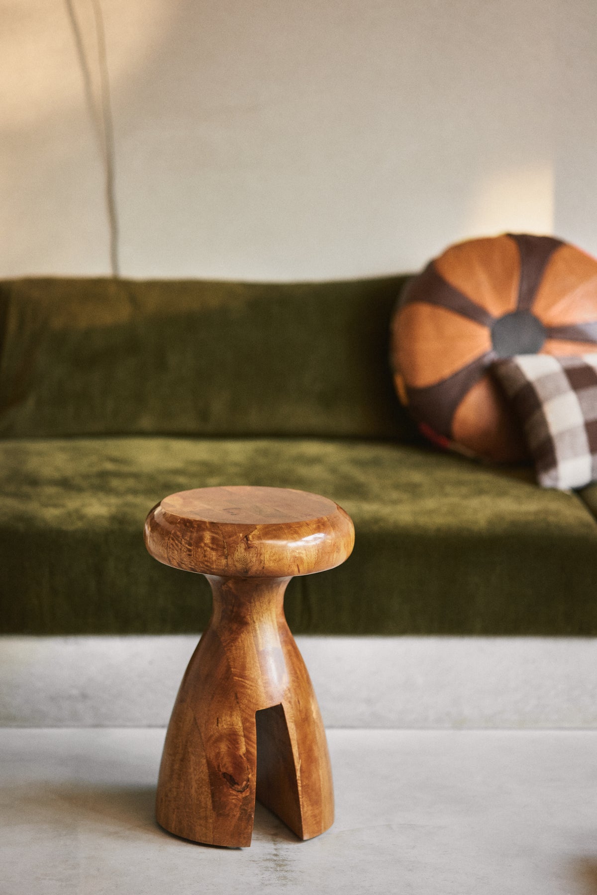 Wooden Stool, Chestnut by HKLIVING