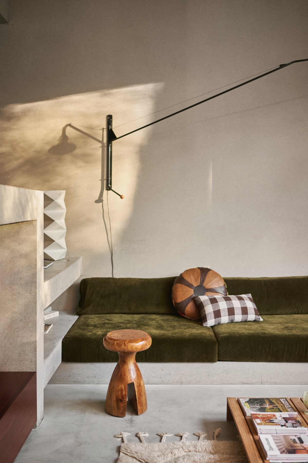Wooden Stool, Chestnut by HKLIVING