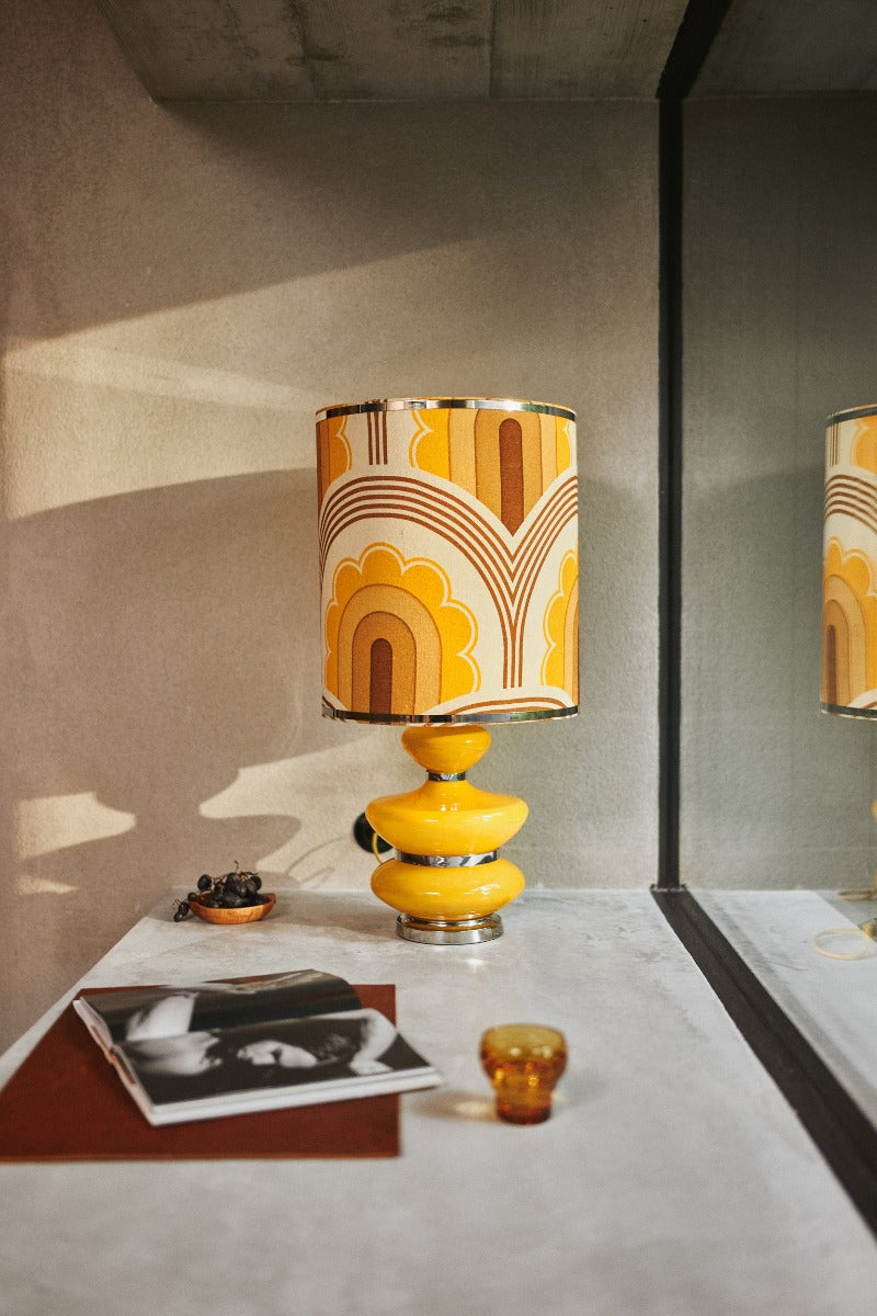Lamp Shade, 70s Motif, Yellow Brown Orange, HKLIVING