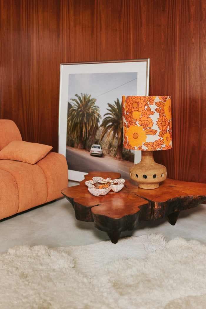 Silk Lamp Shade, Petal, 70s Orange Red, HKLIVING