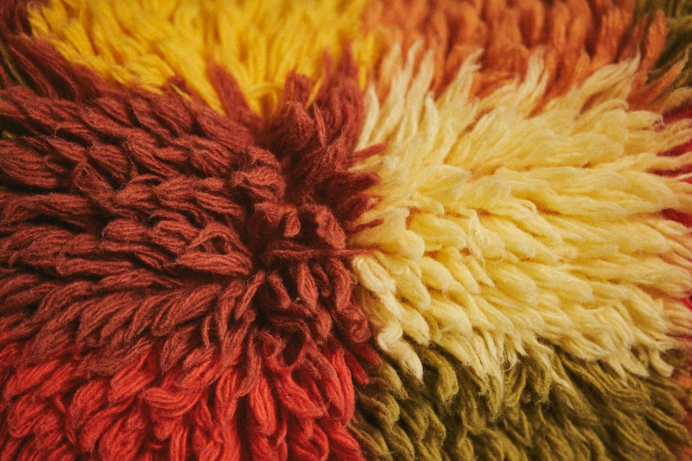 Fluffy, Shaggy Cushion, Multicoloured Wool, HKLIVING
