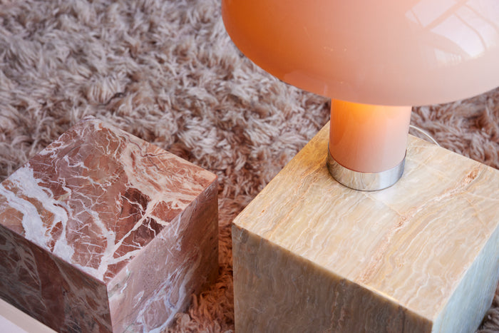 Marble Block Table, Rosa by HKLIVING