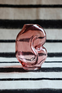 Gleam Glass Small Vase – Rose Pink by HKLIVING (Organic Shape, Hand-Finished)